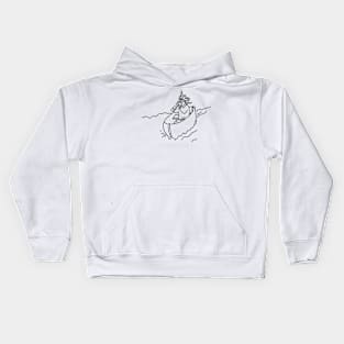 Unicorn in a Canoe Kids Hoodie